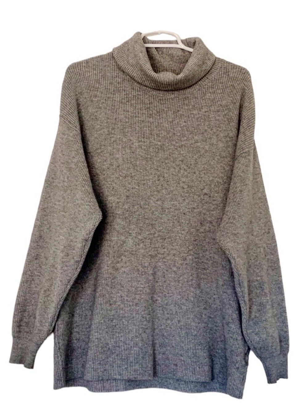 FREE PEOPLE TURTLENECK SWEATER HEATHER GRAY OVERSIZED WARM HEAVYWEIGHT COZY XS